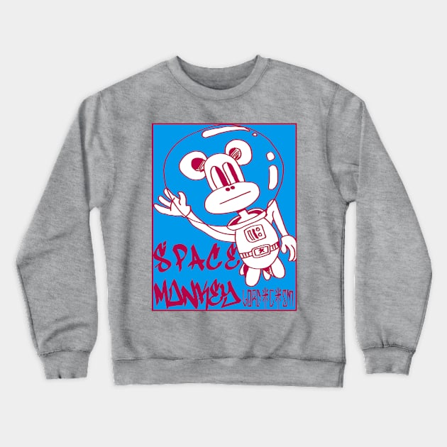 Space monkey Crewneck Sweatshirt by Lord Art